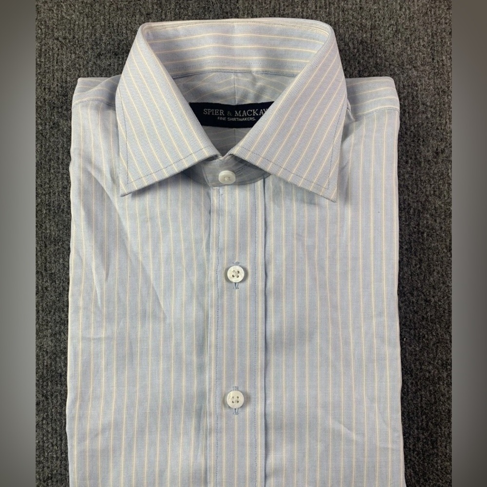 Spier & Mackay Mens 100% Premium Cotton Long Sleeve Dress Shirt Size 15 NWOT